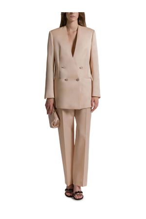 Giacca doppiopetto in organza di seta rosa ALBERTA FERRETTI | A050816190180